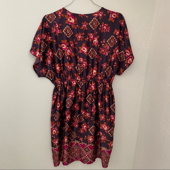 Forever21 Cap Sleeve Multicolor Flower Print Dress - Picture 2 of 4